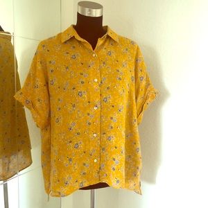 Rachel Zoe Linen Floral Blouse